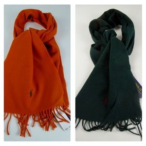 Polo Ralph Lauren Wool Blend Fringed Scarves Set